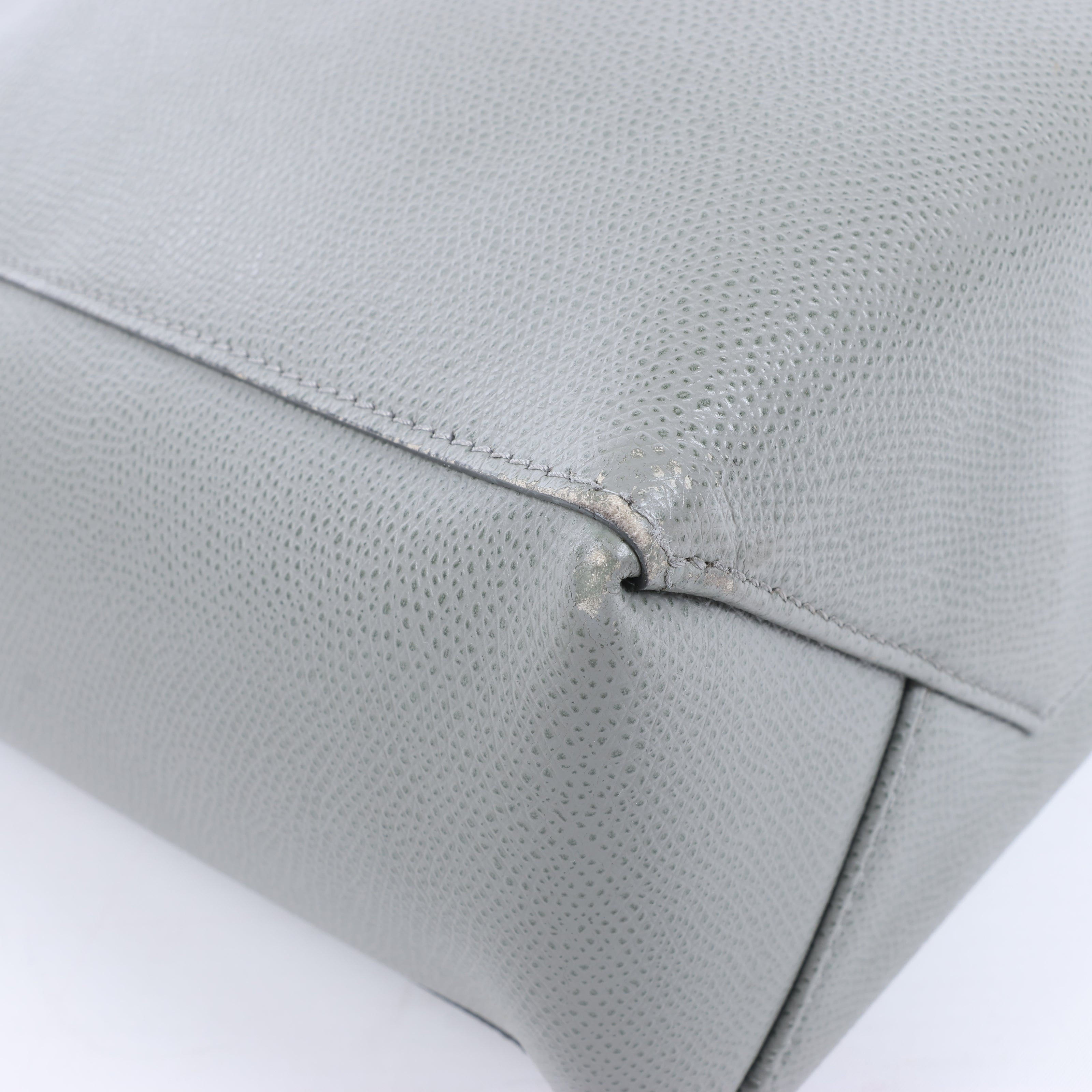 CELINE Cabas Vertical Small Leather 2Way Handbag in Gray