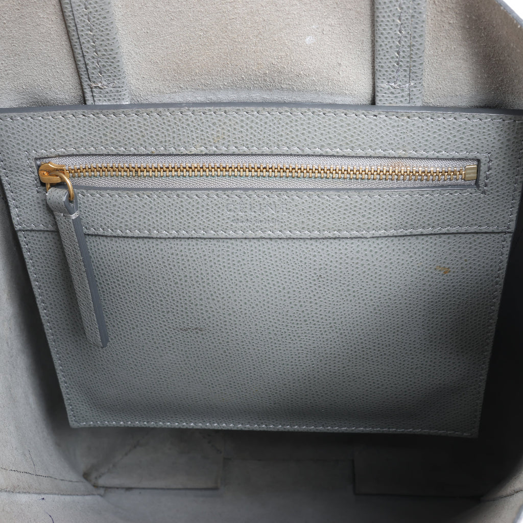 CELINE Cabas Vertical Small Leather 2Way Handbag in Gray