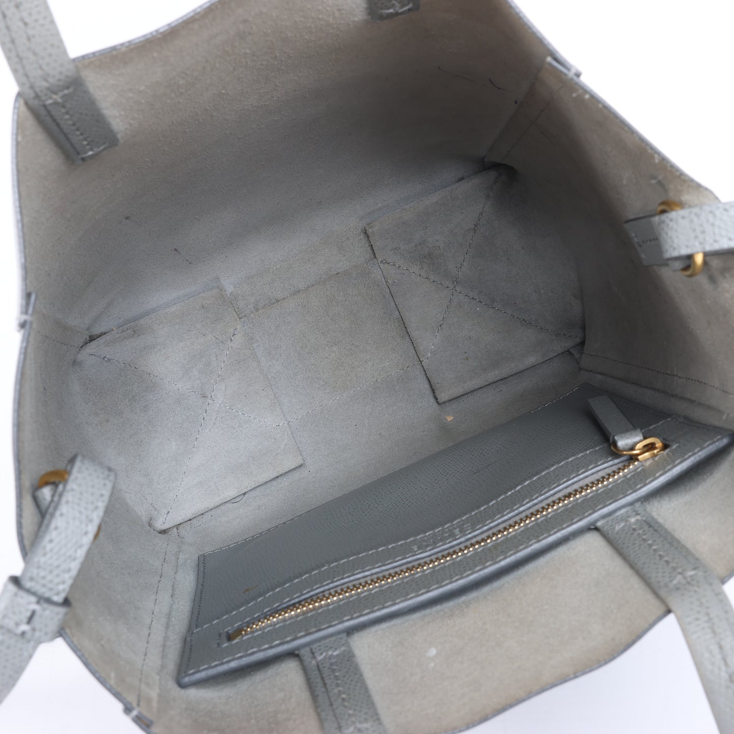 Petit sac à main vertical en cuir gris CELINE