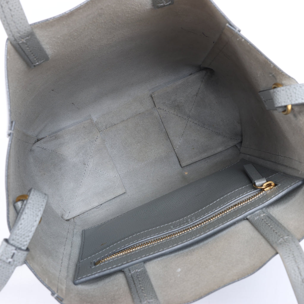 CELINE Cabas Vertical Small Leather 2Way Handbag in Gray