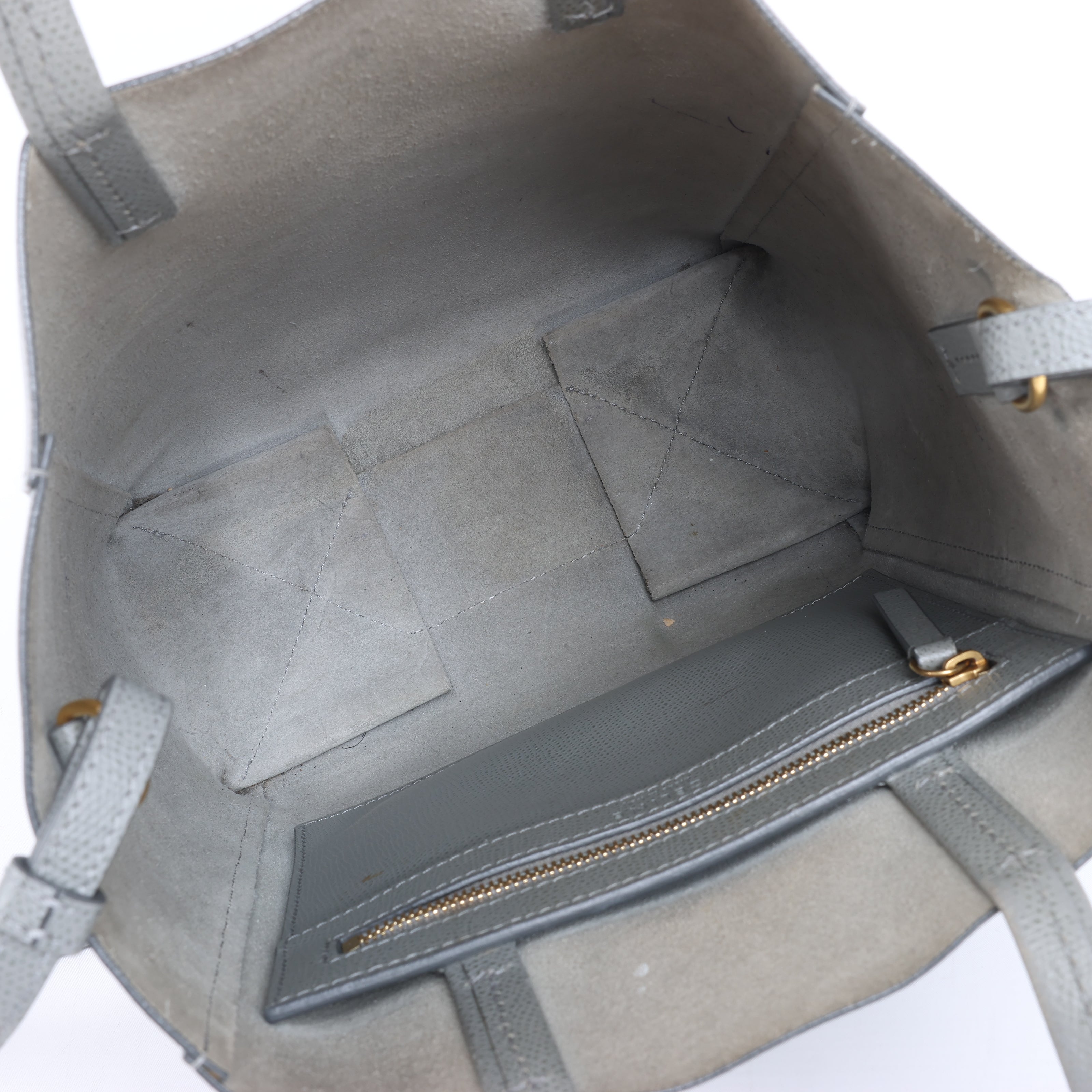 CELINE Cabas Vertical Small Leather 2Way Handbag in Gray