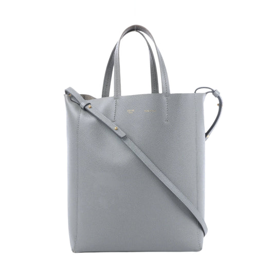 CELINE Cabas Vertical Small Leather 2Way Handbag in Gray