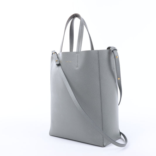 CELINE Vertical Cabas Small Leather 2Way Handbag in Gray
