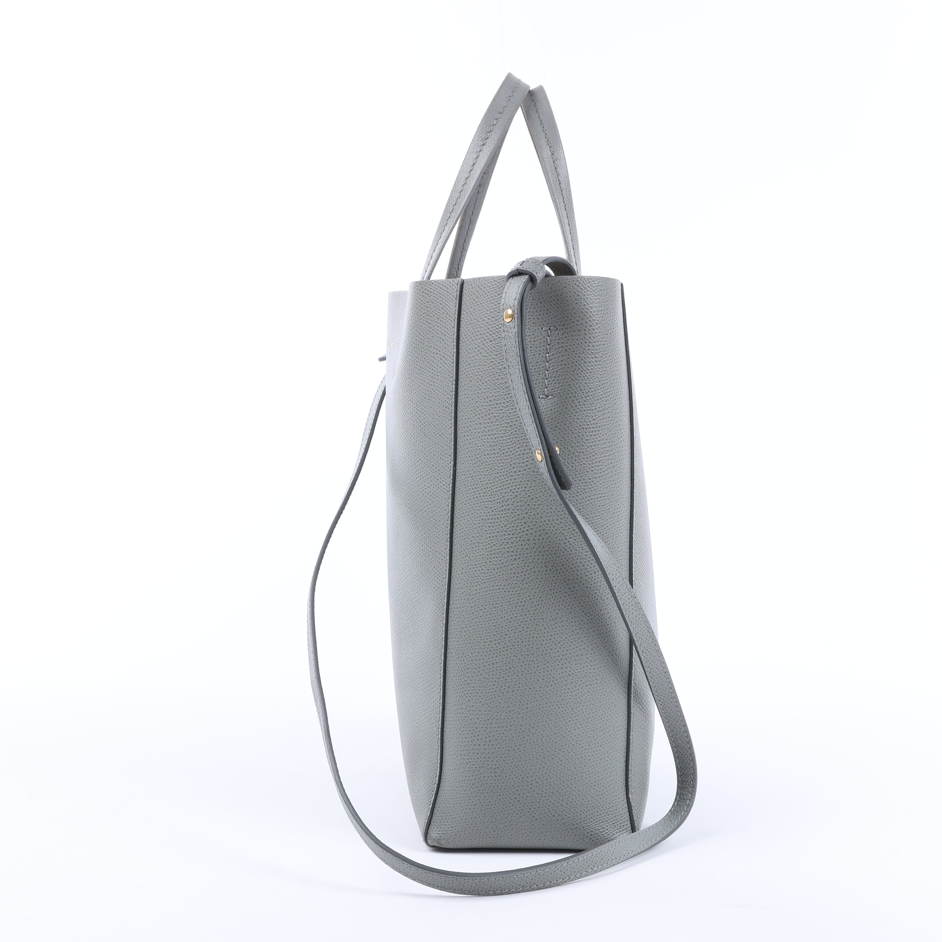 CELINE Cabas Vertical Small Leather 2Way Handbag in Gray