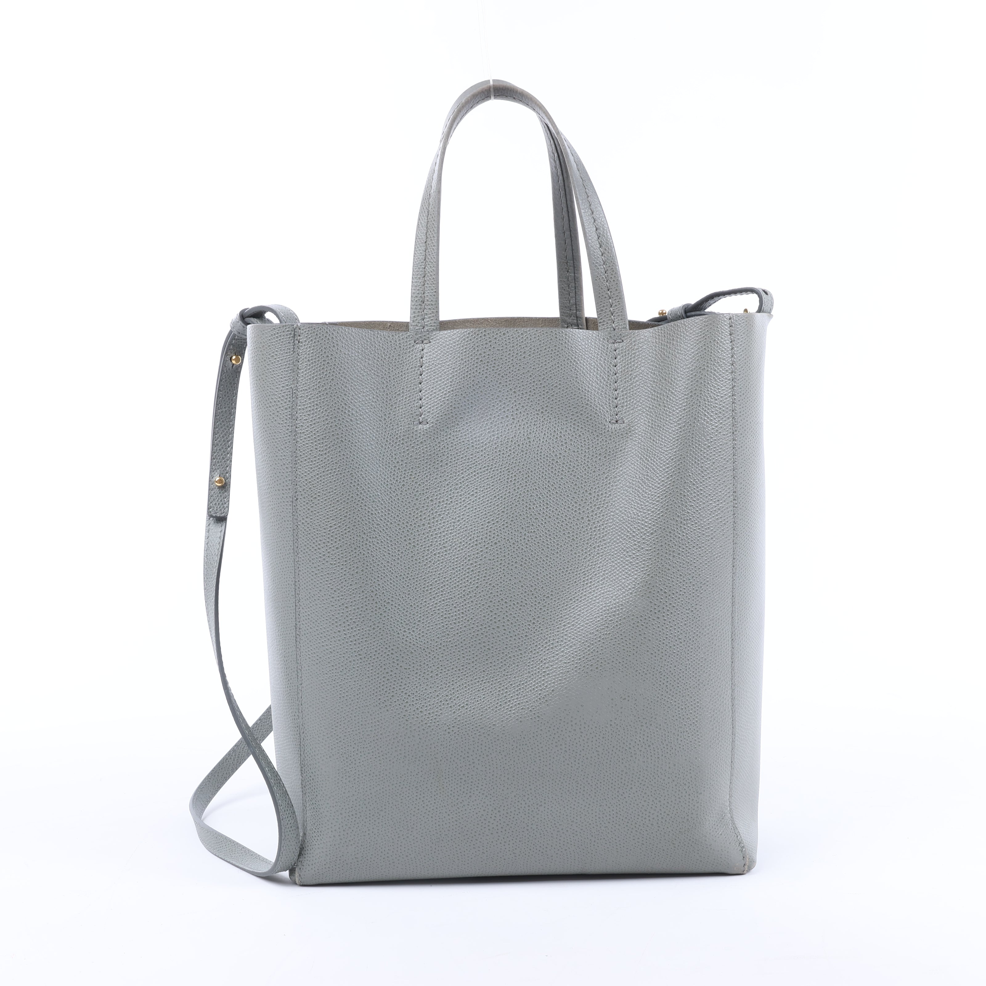 CELINE Cabas Vertical Small Leather 2Way Handbag in Gray
