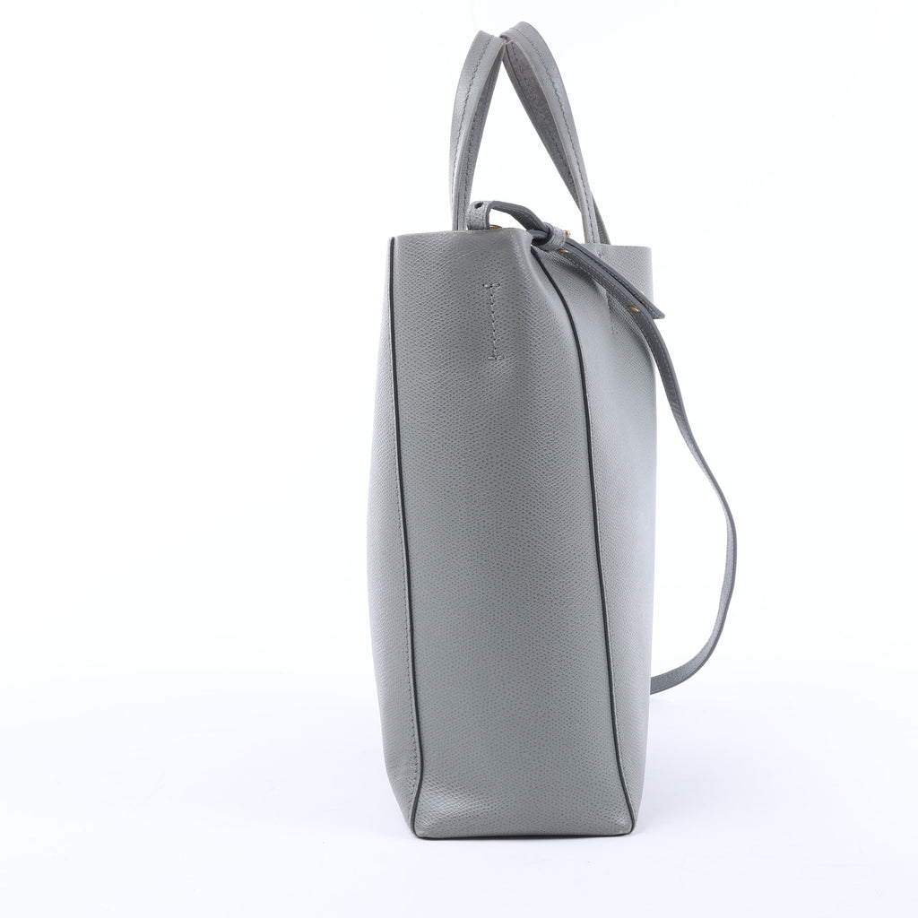 CELINE Cabas Vertical Small Leather 2Way Handbag in Gray