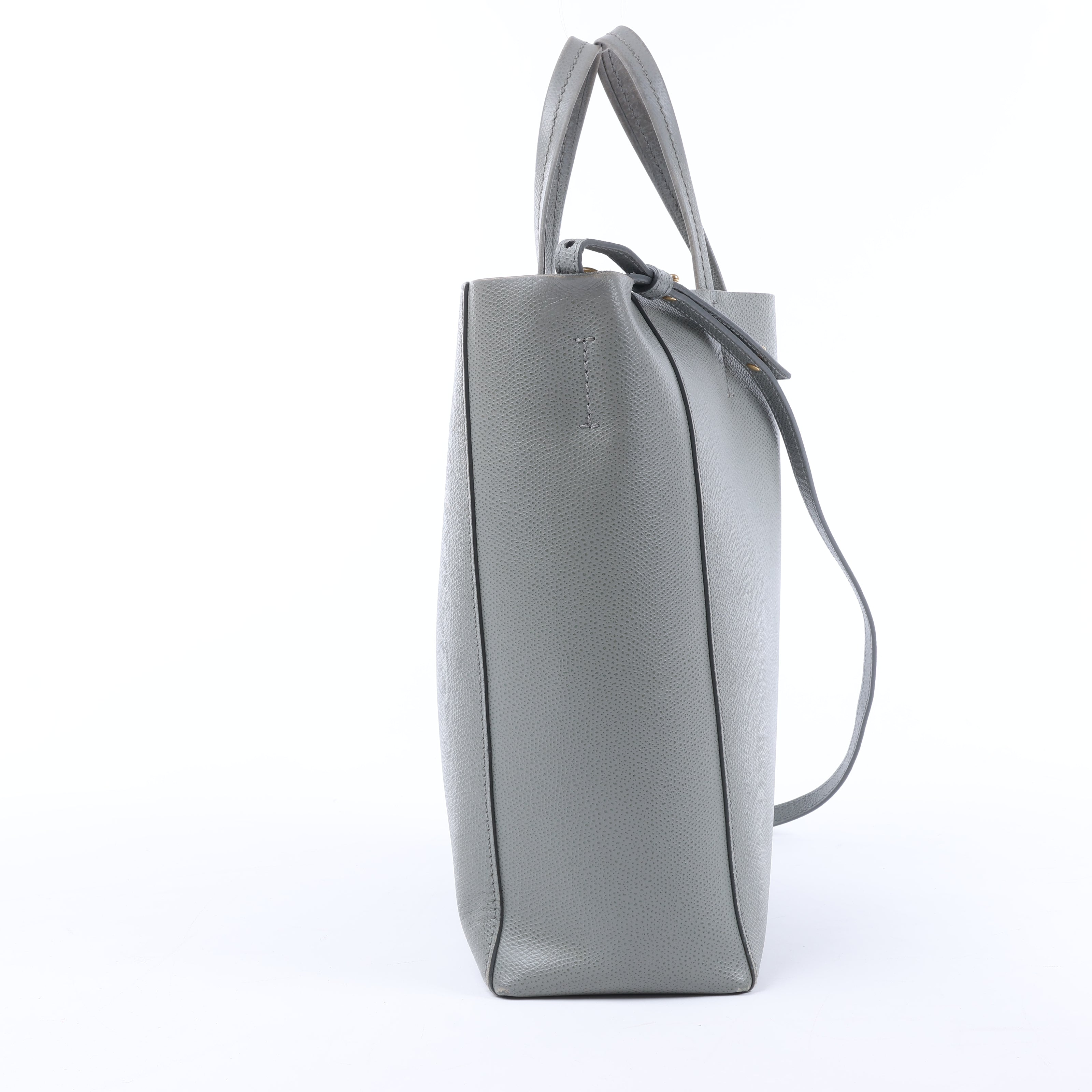 CELINE Cabas Vertical Small Leather 2Way Handbag in Gray