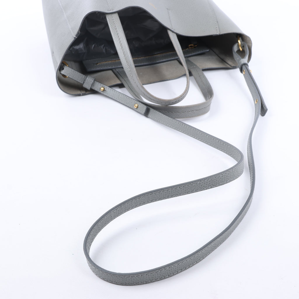 CELINE Cabas Vertical Small Leather 2Way Handbag in Gray