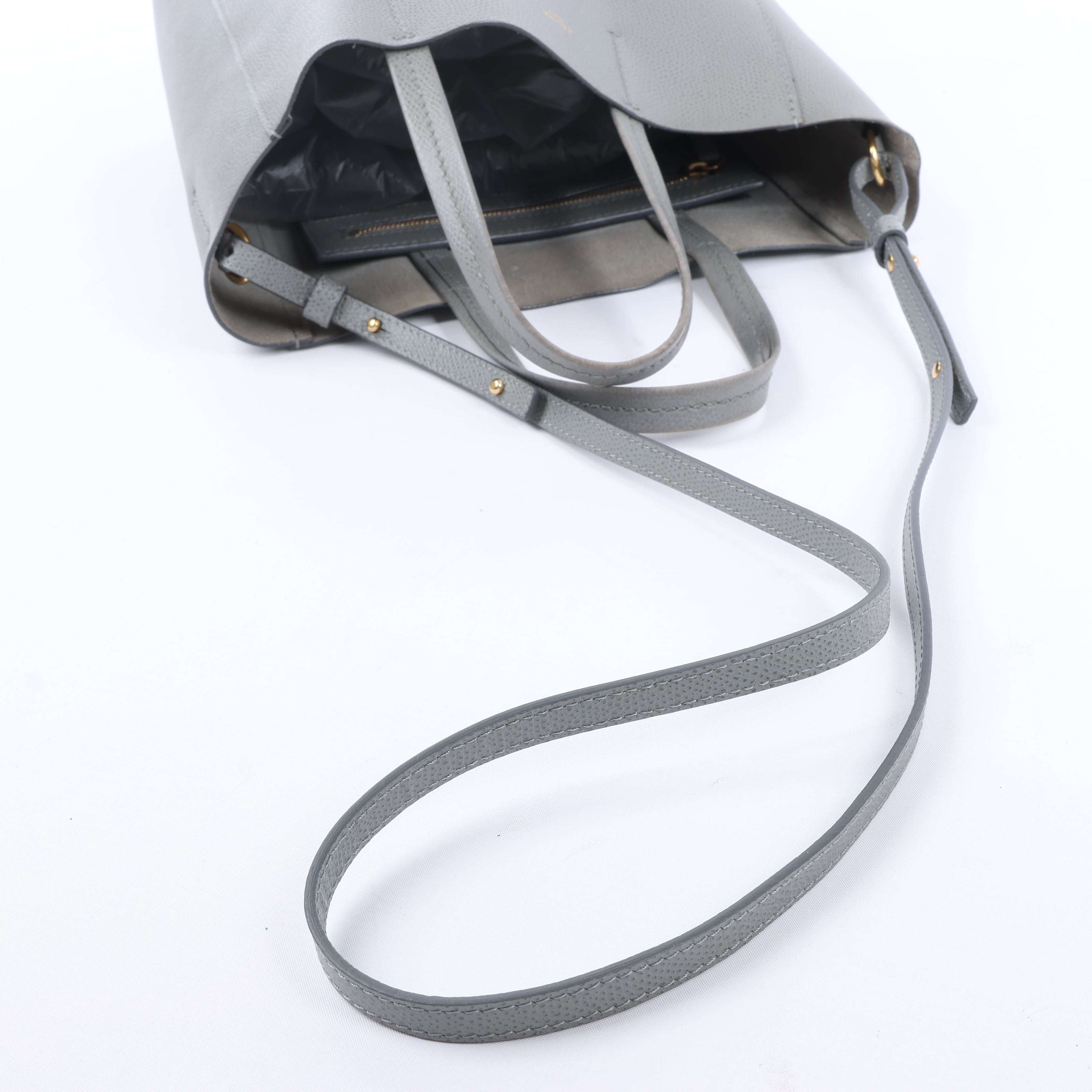 CELINE Cabas Vertical Small Leather 2Way Handbag in Gray