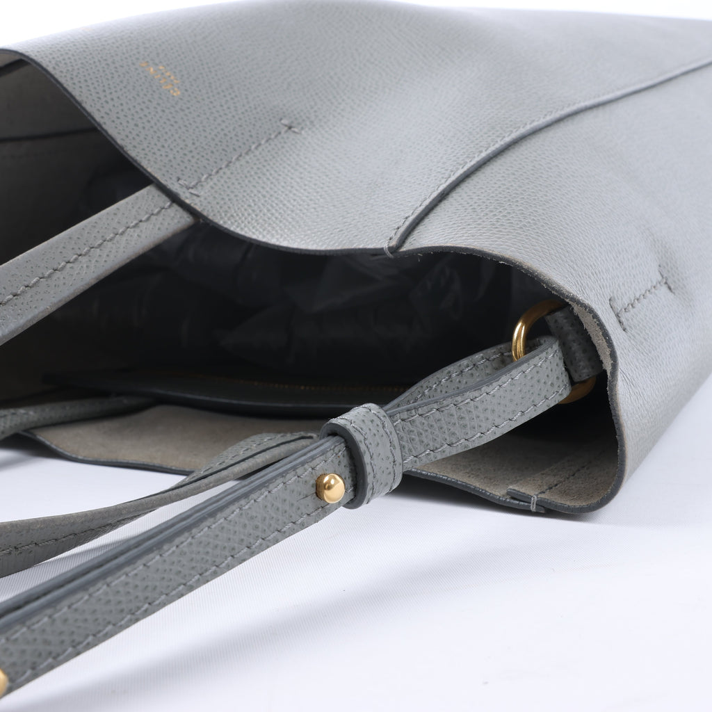 CELINE Cabas Vertical Small Leather 2Way Handbag in Gray