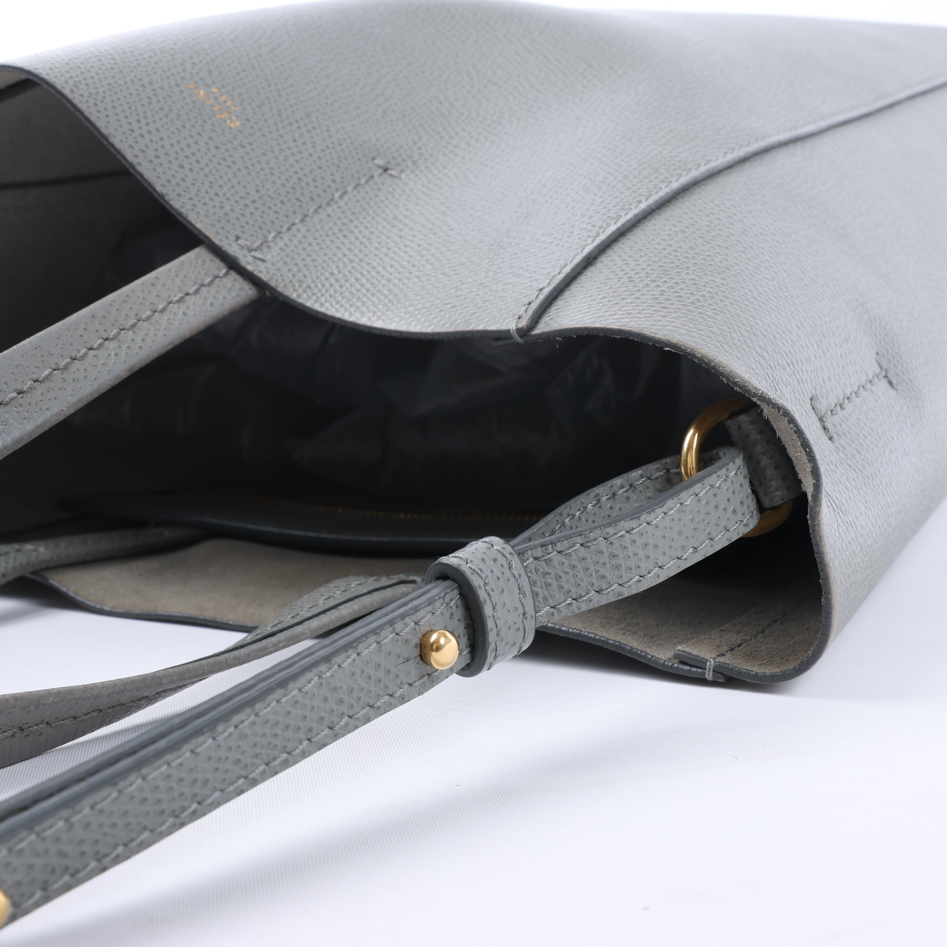 CELINE Cabas Vertical Small Leather 2Way Handbag in Gray