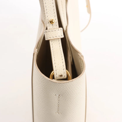 Celine Vertical Cabas Phantom Small Leather 2Way Shoulder Bag in White