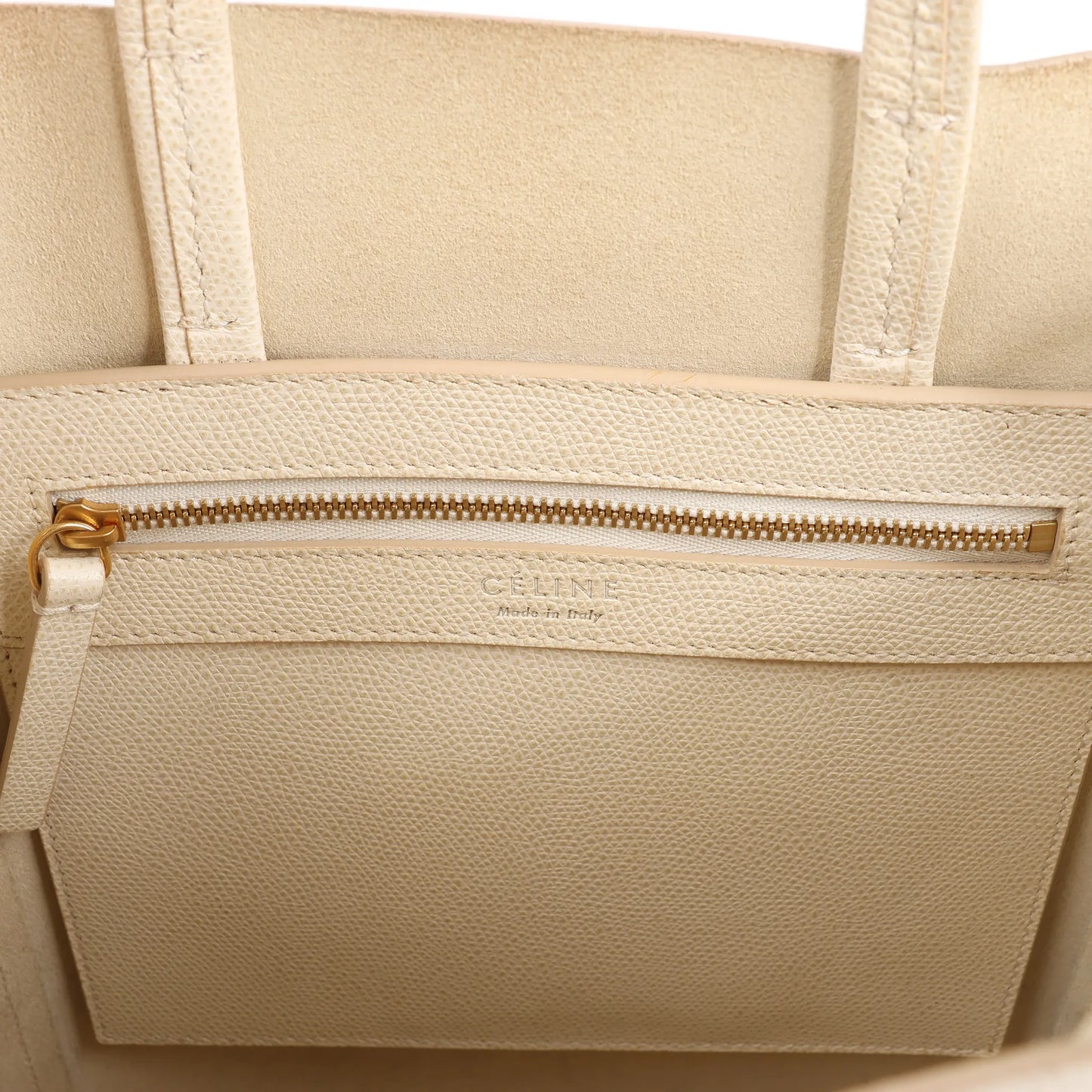 Celine Vertical Cabas Phantom Small Leather 2Way Shoulder Bag in White