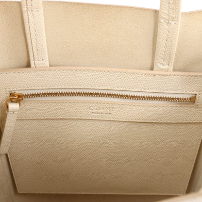 Celine Vertical Cabas Phantom Small Leather 2Way Shoulder Bag in White