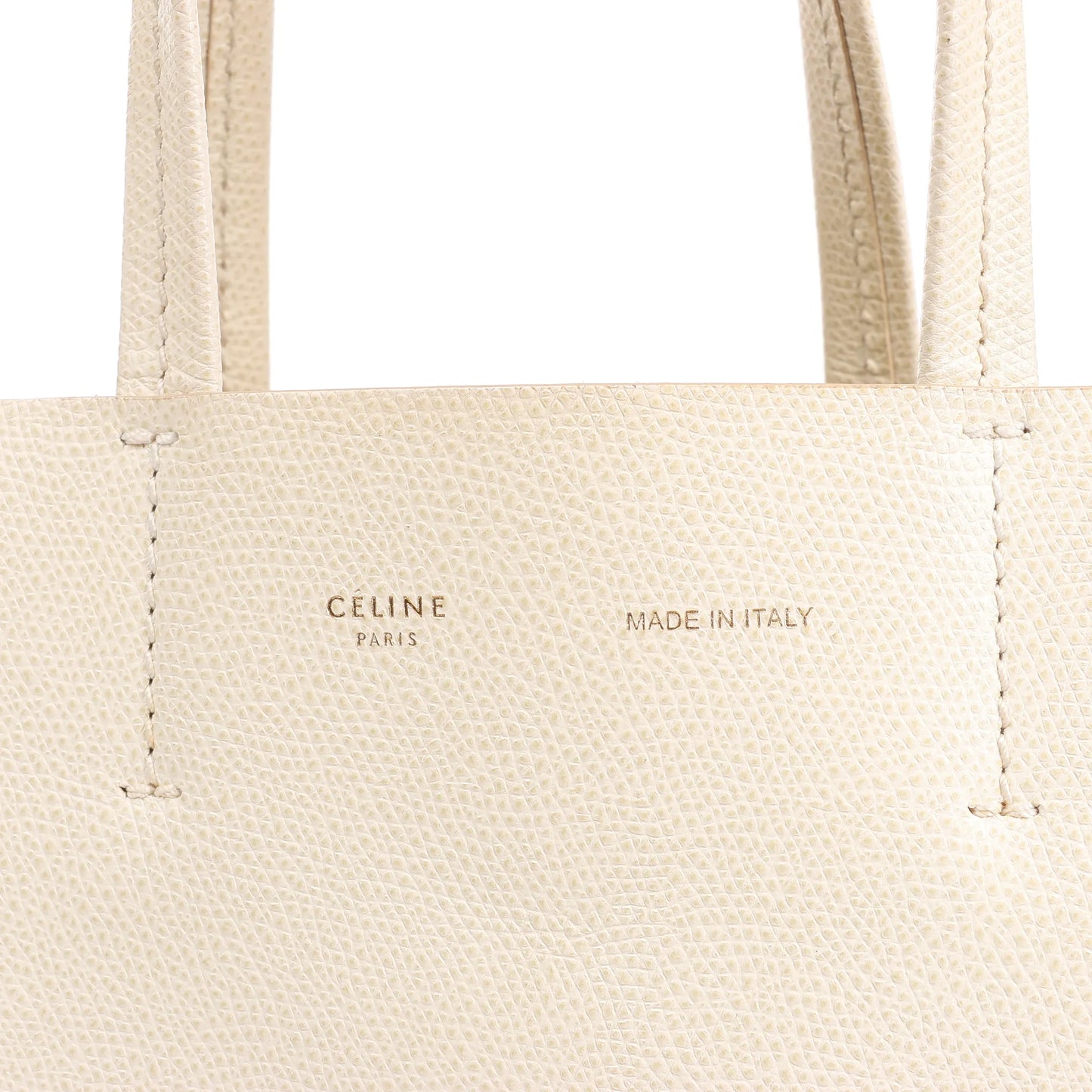 Celine Vertical Cabas Phantom Small Leather 2Way Shoulder Bag in White