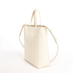 Celine Vertical Cabas Phantom Small Leather 2Way Shoulder Bag in White