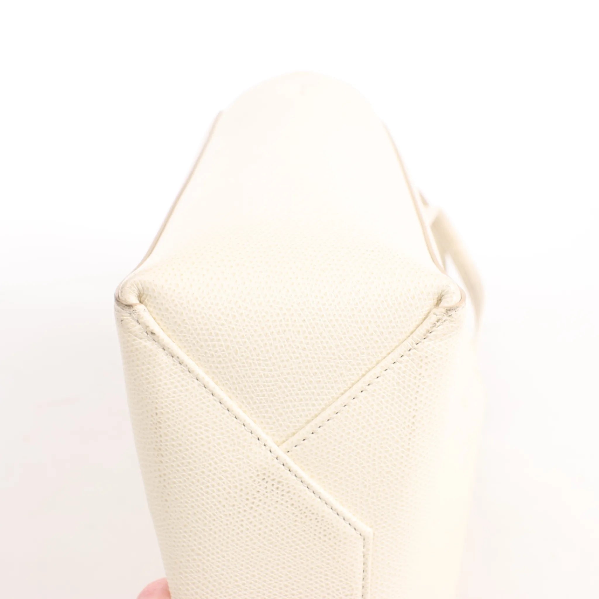 Celine Vertical Cabas Phantom Small Leather 2Way Shoulder Bag in White