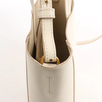 Celine Vertical Cabas Phantom Small Leather 2Way Shoulder Bag in White