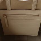 CELINE Cabas Vertical Small Leather 2Way Handbag in White