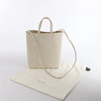 CELINE Cabas Vertical Small Leather 2Way Handbag in White