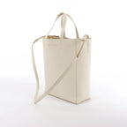 CELINE Cabas Vertical Small Leather 2Way Handbag in White