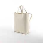 CELINE Cabas Vertical Small Leather 2Way Handbag in White