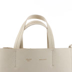 CELINE Cabas Vertical Small Leather 2Way Handbag in White