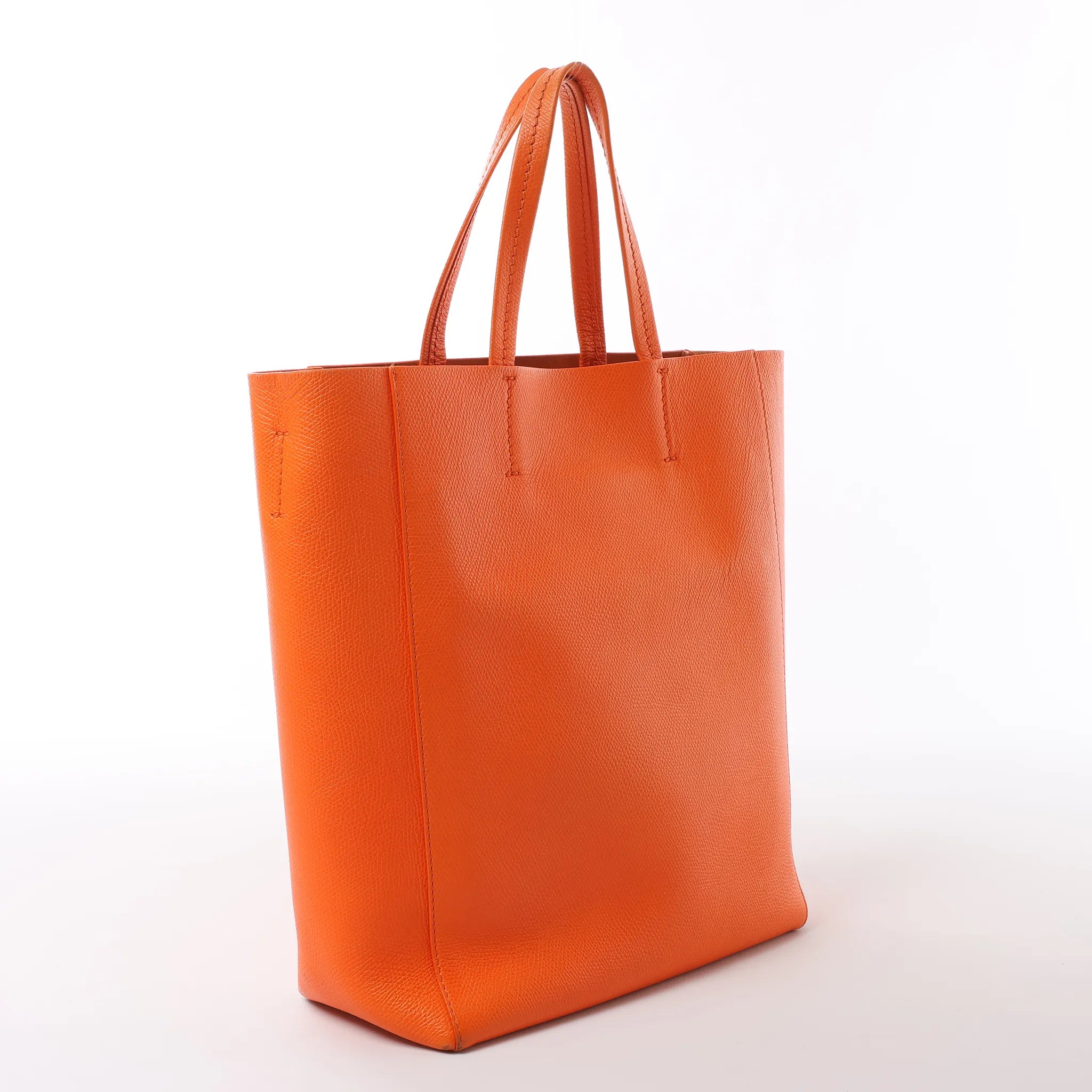 CELINE Cabas Vertical Small Leather 2Way Handbag in Orange