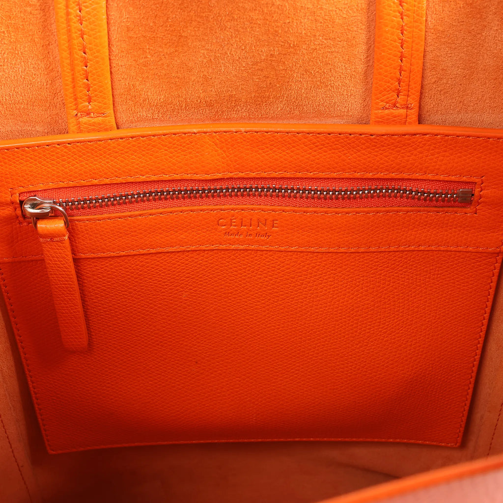 CELINE Cabas Vertical Small Leather 2Way Handbag in Orange