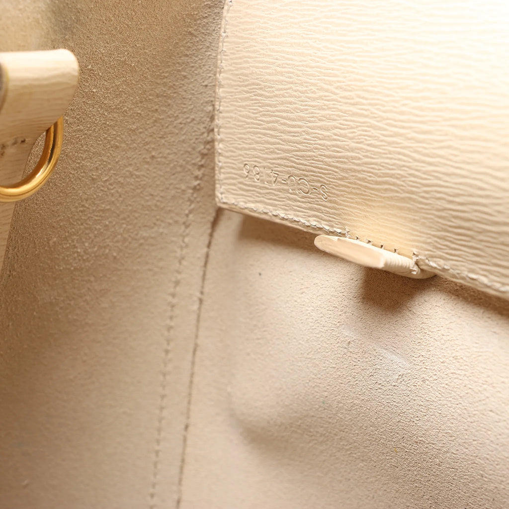 CELINE Cabas Vertical Small Leather Handbag in Beige