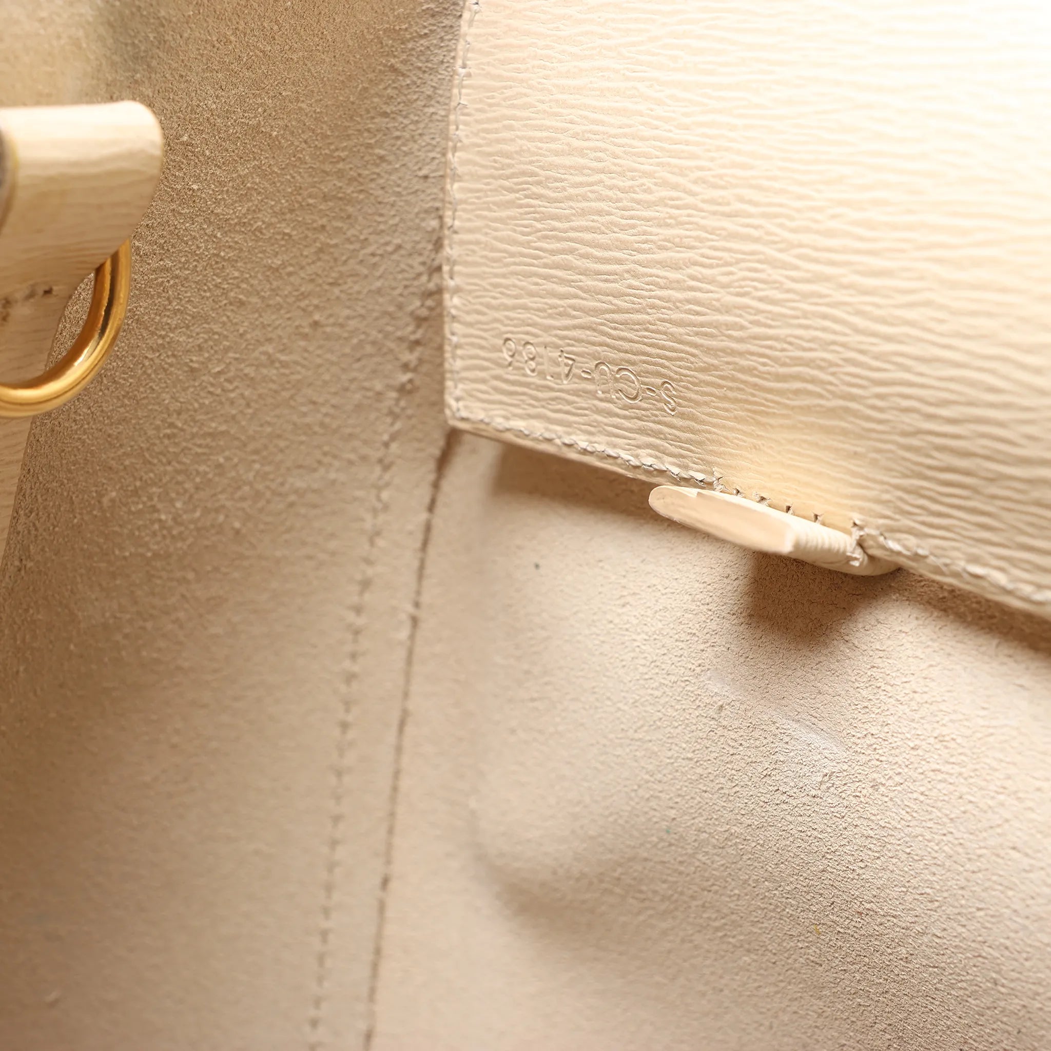 CELINE Cabas Vertical Small Leather Handbag in Beige