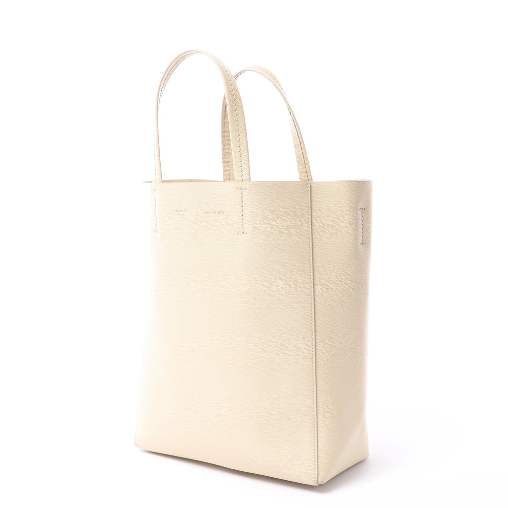 CELINE Cabas Vertical Small Leather Handbag in Beige