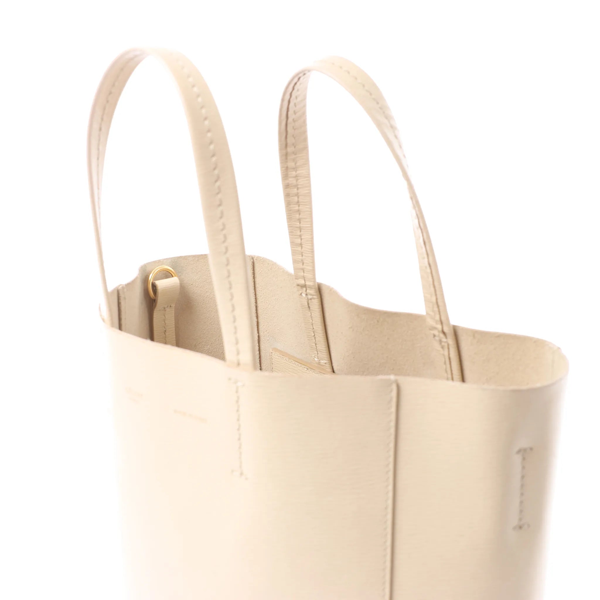 CELINE Cabas Vertical Small Leather Handbag in Beige