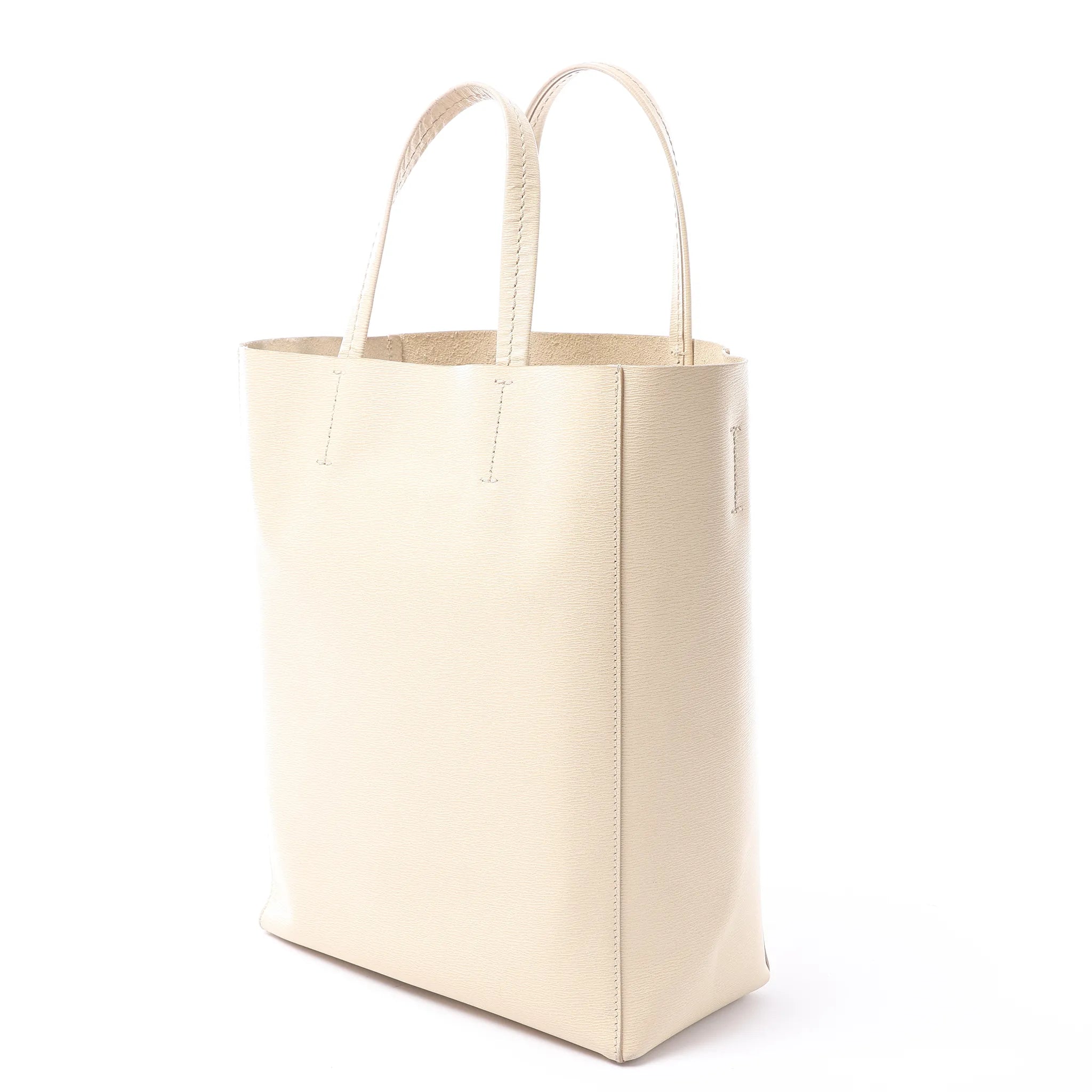CELINE Cabas Vertical Small Leather Handbag in Beige
