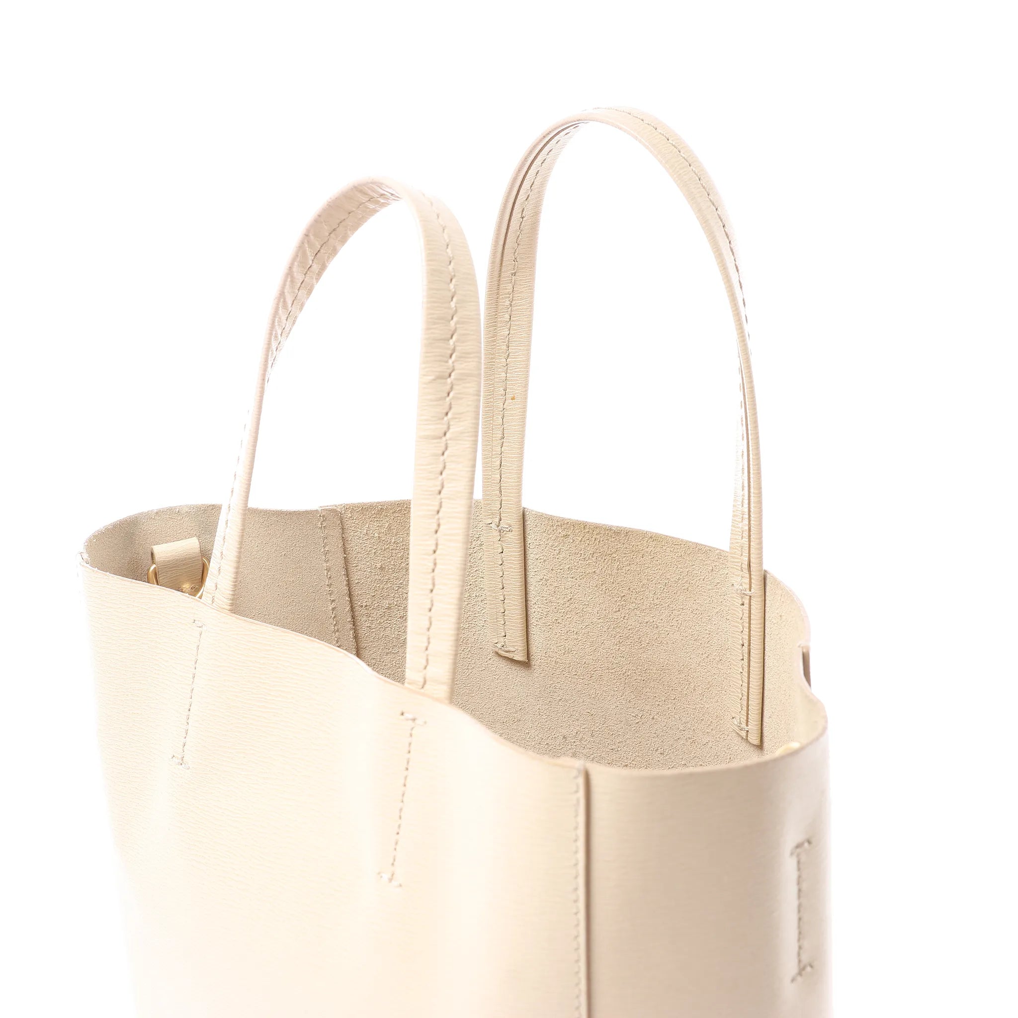 CELINE Cabas Vertical Small Leather Handbag in Beige