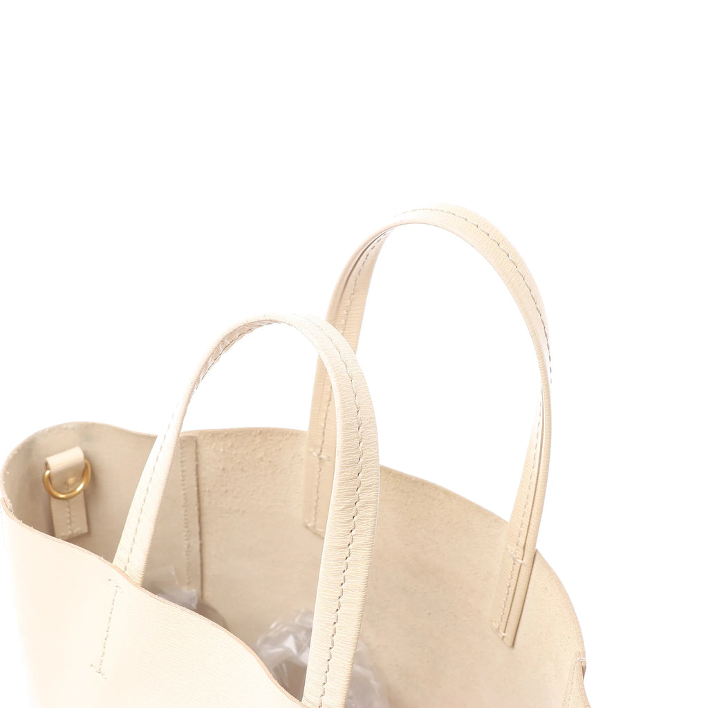 CELINE Cabas Vertical Small Leather Handbag in Beige