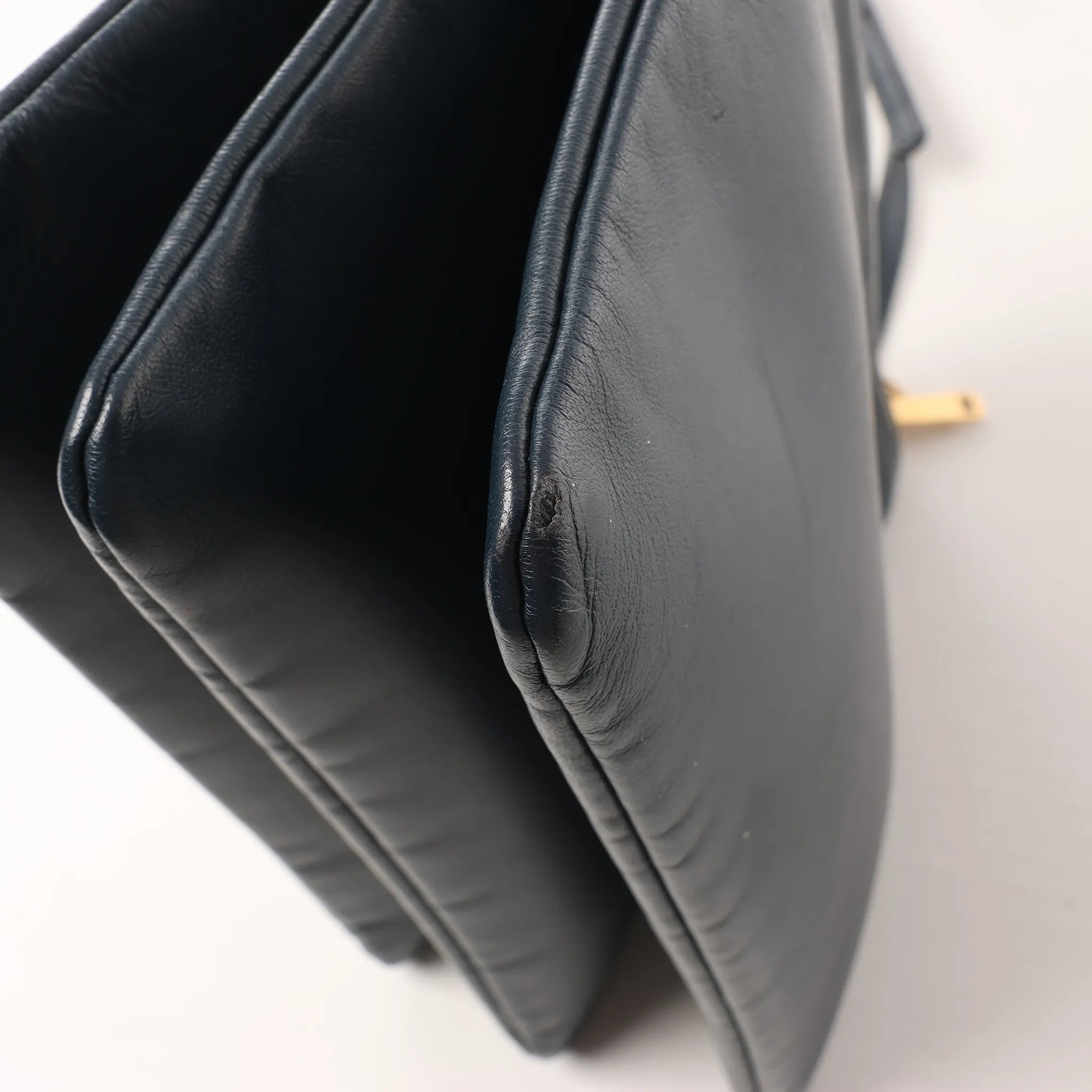 Celine Trio Large Leather Crossbody bag in Navy Blue