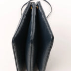 Celine Trio Large Leather Crossbody bag in Navy Blue