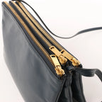 Celine Trio Large Leather Crossbody bag in Navy Blue