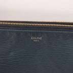 Celine Trio Large Leather Crossbody bag in Navy Blue