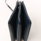 Celine Trio Large Leather Crossbody bag in Navy Blue
