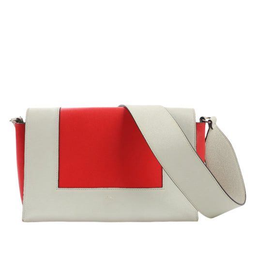 Sac à bandoulière en cuir Celine Frame en vert et rouge