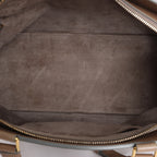 Bolso Celine Vertical Mini Hippopotamus de lona y piel de dos vías, beige y marrón