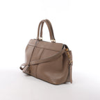 Bolso Celine Vertical Mini Hippopotamus de lona y piel de dos vías, beige y marrón