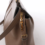 Bolso Celine Vertical Mini Hippopotamus de lona y piel de dos vías, beige y marrón