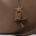 Bolso Celine Vertical Mini Hippopotamus de lona y piel de dos vías, beige y marrón