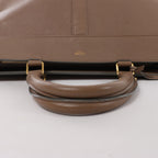 Bolso Celine Vertical Mini Hippopotamus de lona y piel de dos vías, beige y marrón