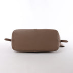 Bolso Celine Vertical Mini Hippopotamus de lona y piel de dos vías, beige y marrón