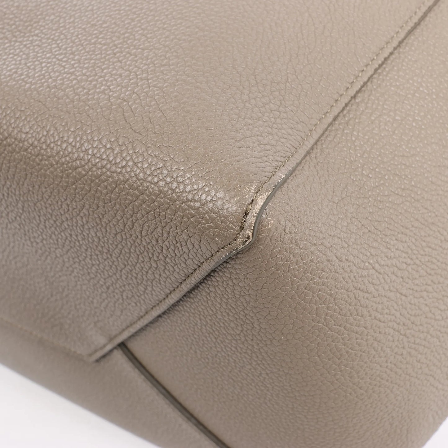 Celine Cabas Phantom Medium Leather Shoulder Bag in Taupe