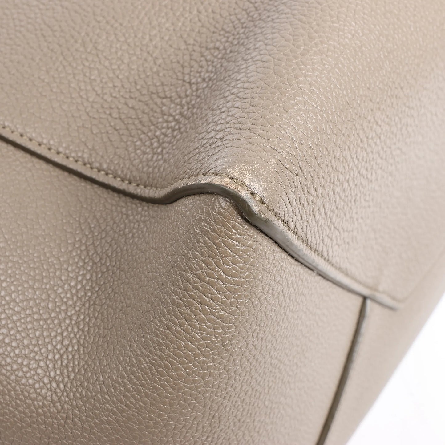 Celine Cabas Phantom Medium Leather Shoulder Bag in Taupe